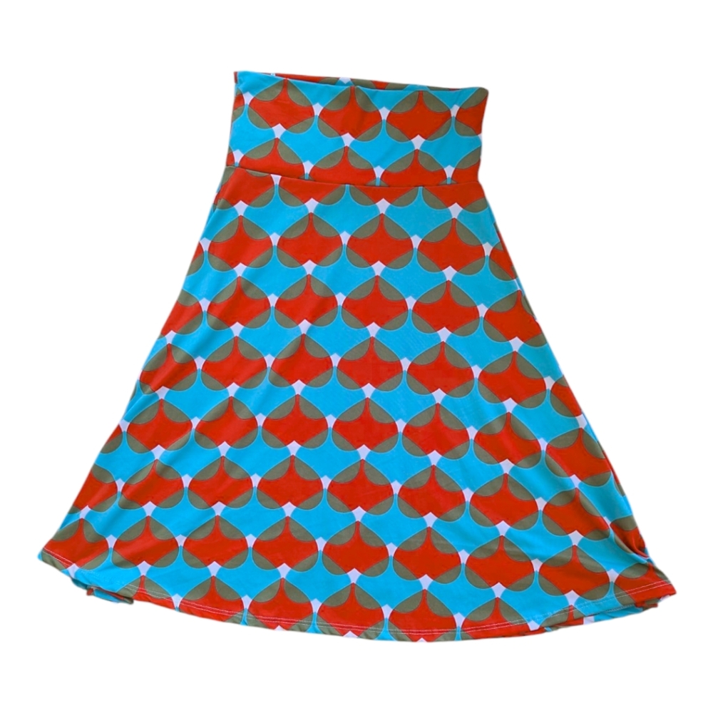 Lularoe Azure Heart A-line Skirt Size XS